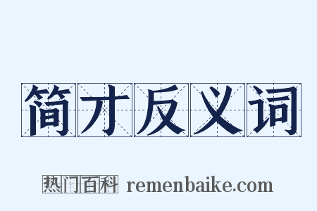 简才反义词是什么意思的图片